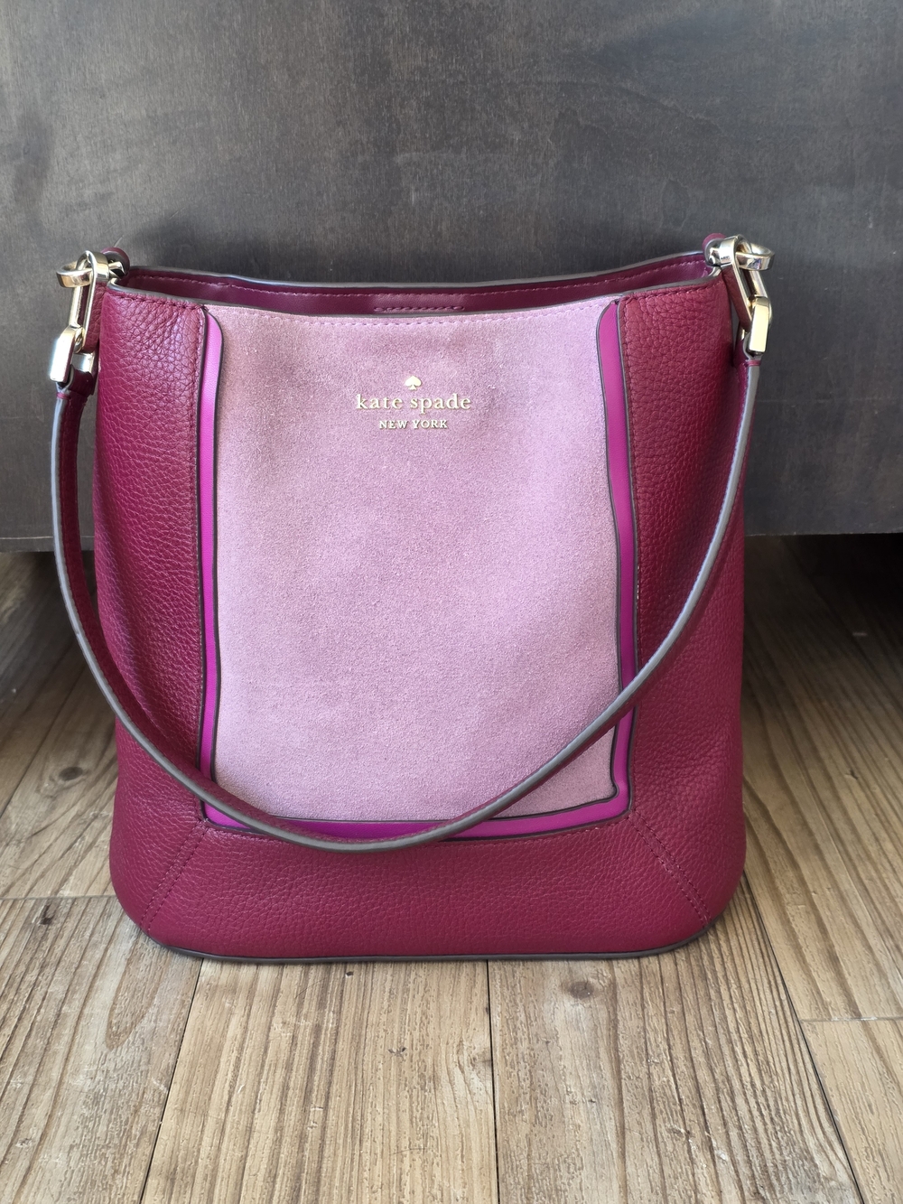 Kate Spade Lena Suede Colorblock Bucket Bag - Picture 10 of 10